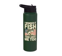 I Wonder If Fish Think About Me Too Stainless Steel Insulated Water Bottle