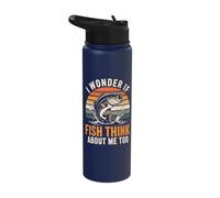 I Wonder If Fish Think About Me Too Stainless Steel Insulated Water Bottle