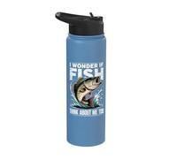 I Wonder If Fish Think About Me Too Stainless Steel Insulated Water Bottle