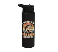I Wonder If Fish Think About Me Too Stainless Steel Insulated Water Bottle
