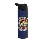 I Wonder If Fish Think About Me Too Stainless Steel Insulated Water Bottle