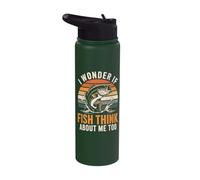 I Wonder If Fish Think About Me Too Stainless Steel Insulated Water Bottle