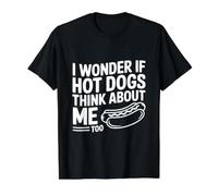 I Wonder If Hot Dogs Think About Me Too Value Graphic T-Shirt, Men, Black, M