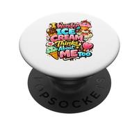 I Wonder If Ice Cream Thinks About Me Too Funny Men Women PopSockets Adhesive PopGrip