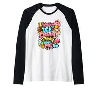 I Wonder If Ice Cream Thinks About Me Too Funny Men Women Raglan Baseball Tee