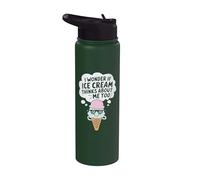 I Wonder If Ice Cream Thinks About Me Too Stainless Steel Insulated Water Bottle