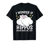 I Wonder If Sleeping Shirt Naps PJ Pajama Dreaming Hippo T-Shirt