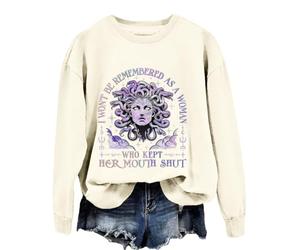 I Won't Be Remembered As A Woman Sweatshirt Who Kept Her Mouth Shut Washed Shirt Cream Yellow