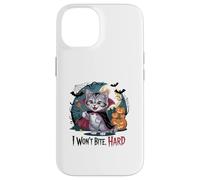 I Won't Bite Hard Funny Vampire Cat Halloween Case for iPhone 14