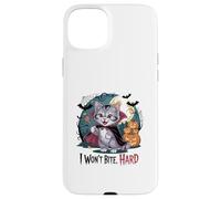I Won't Bite Hard Funny Vampire Cat Halloween Case for iPhone 15 Plus