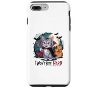I Won't Bite Hard Funny Vampire Cat Halloween Case for iPhone 7 Plus/8 Plus