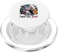 I Won't Bite Hard Funny Vampire Cat Halloween PopSockets PopGrip for MagSafe