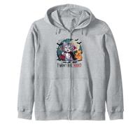 I Won't Bite Hard Funny Vampire Cat Halloween Zip Hoodie
