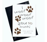 I Woof Woof Woof You So Much From Your fur Betfriend Birthday Card Christmas Card Thank you Card Cute Card From The Dog AP96