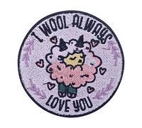 I Wool Always Love You Sheep Patch | Animal Iron On, Sheep Applique, Love Hearts Embroidered Badge - Finally Home