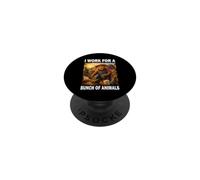 I Work for Animals Bear Farmer Dad Funny Farm Lover Shirt PopSockets Adhesive PopGrip