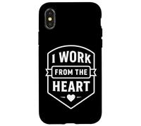 I Work From The Heart Front Desk Receptionist Emblem Case for iPhone X/XS