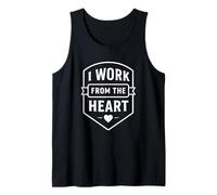 I Work from The Heart Front Desk Receptionist Emblem Tank Top