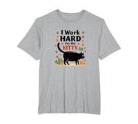 I Work Hard for The Kitty - Cat Lover Humor T-Shirt, Men's Big and Tall, Heather Grey, 2X Tall