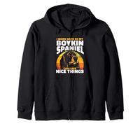 I Work Hard So My Boykin Spaniel Has Nice Things Zip Hoodie