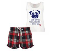 I work Hard So My Pug Can Have A Better Life Pyjama Set 60 SECOND MAKEOVER Red XL