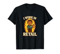 I Work in Retail Pixel Art Retro Vintage Design T-Shirt