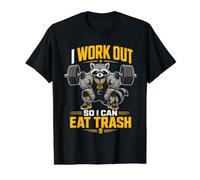 I Work Out So I Can Eat Trash Value Graphic T-Shirt, Men, Black, S