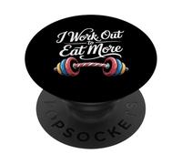 I Work Out To Eat More Gym Balance Fitness - PopSockets Adhesive PopGrip