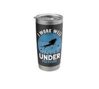 I Work Well Under Pressure Funny Scuba Diving Retro Ocean Stainless Steel Insulated Tumbler