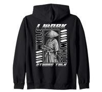 I Work While Others Talk Samurai Silent Grind Samurai Quote Zip Hoodie