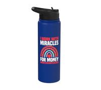 I Work with Miracles for Money Montessori Teacher Stainless Steel Insulated Water Bottle