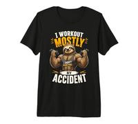 I Workout Mostly By Accident - Funny Sloth Design Premium T-Shirt