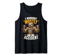 I Workout Mostly By Accident - Funny Sloth Design Tank Top