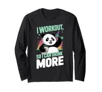 I Workout So I Can Drink More Funny Pande Love Milktea Drink Long Sleeve T-Shirt