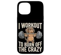 I Workout To Burn Off The Crazy Funny Dog Dachshund Gym Case for iPhone 15