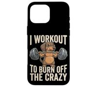 I Workout To Burn Off The Crazy Funny Dog Dachshund Gym Case for iPhone 16 Pro Max