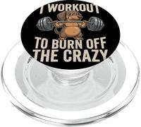 I Workout To Burn Off The Crazy Funny Dog Dachshund Gym PopSockets PopGrip for MagSafe