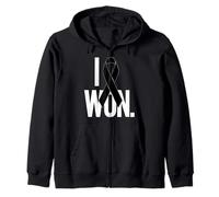 I Worn Black Ribbon Melanoma Awareness Zip Hoodie