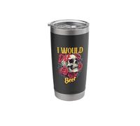 I Would Die for Beer Skull Roses Art Stainless Steel Insulated Tumbler