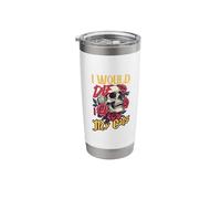 I Would Die for My Cats Skull Roses Stainless Steel Insulated Tumbler