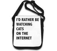 I Would Rather Be Watching Cats On The Internet Shoulder Bag White