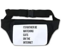 I Would Rather Be Watching Cats On The Internet Waist Bag Fanny Pack White