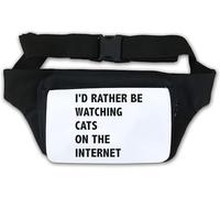 I Would Rather Be Watching Cats On The Internet Waist Bag Fanny Pack White