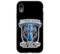 I Would Rather Stand With God Christian Faith Cross Wolf Case for iPhone XR