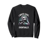 I Write Code Eventually Lazy Sloth Programmer Life Sweatshirt