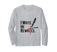 I Write He Rewrites Jesus Christian Faith Bible Long Sleeve T-Shirt