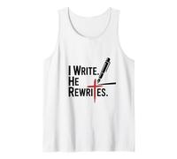 I Write He Rewrites Jesus Christian Faith Bible Tank Top