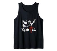 I Write He Rewrites Jesus Christian Faith Bible Tank Top
