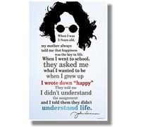 I Wrote Down "Happy" 2 - John Lennon - NEW Classroom Motivational Poster