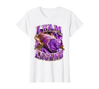 I Yam Legend Bootleg Meme Ube Pun Purple Yam Dad Joke Value Graphic T-Shirt, Women, White, M